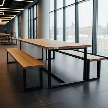 Аренда Стол деревянный со скамейками Hopper PicniC300 в МФК «Горный» — ART SPACE