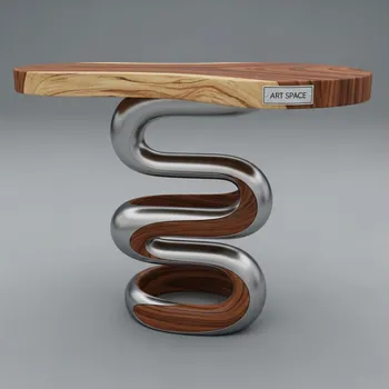Аренда Коктейльный стол snake дерево и металл на курорте «Газпром» (Альпика) — ART SPACE