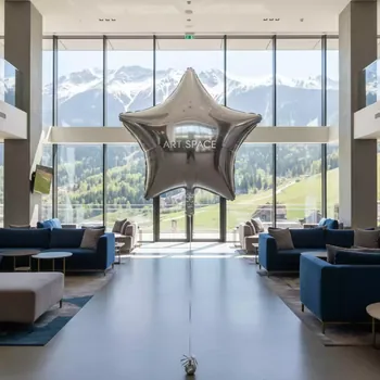 Аренда Звезда фольгированная 78 см серебро в Rixos Krasnaya Polyana — ART SPACE