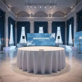 Аренда Скатерти круглой 3,3 м белой Профлайн в усадьбе Голицына — ART SPACE