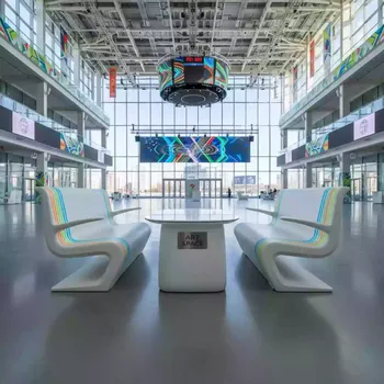 Аренда Система с двумя сиденьями столиком Alice Bench в МФК «Горный» — ART SPACE