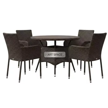 Аренда Комплект мебели YALTA FAMILY 4 CHAIR под искусственный ротанг темно коричневый в санатории «Заполярье» — ART SPACE