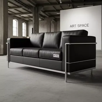 Аренда Диван трехместный Barcelona Black в усадьбе Голицына — ART SPACE