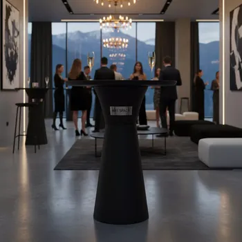 Аренда Стол барный круглый черный высота 103 см в Sochi Marriott Krasnaya Polyana — ART SPACE
