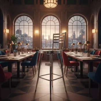 Аренда Табурет металлический Stecca 7 в ресторане «La Terrazza» — ART SPACE