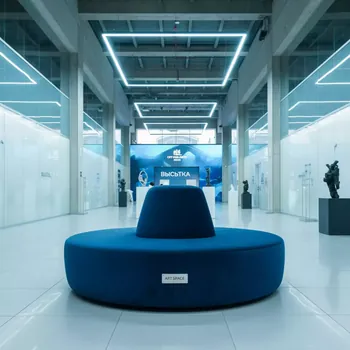 Аренда Пуф Норман большой бархатный голубой в City Park Hotel Sochi — ART SPACE