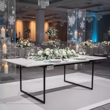 Аренда Стол Мэриан керамический 140 200х80 snow alpin white черный в Mercure Сочи Центр — ART SPACE
