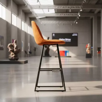 Аренда Стул барный Mars велюр оранжевый в Alpha Sirius — ART SPACE