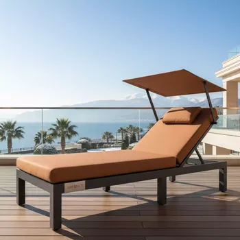 Аренда Шезлонг лежак KVIMOL KM 0099 коричневые подушки и тент в Rodina Grand Hotel & SPA — ART SPACE
