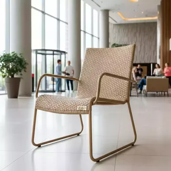 Аренда Кресло плетеное из искусственного ротанга Латте бежевое в Mercure Сочи Центр — ART SPACE