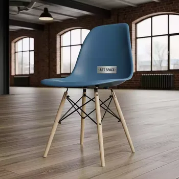 Аренда Стул деревянный Eames синий в отеле «Звездный» — ART SPACE