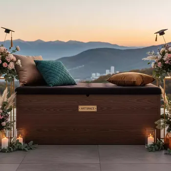 Аренда Сундук скамья Hudson Storage Bench коричневый в Skypark Sochi — ART SPACE