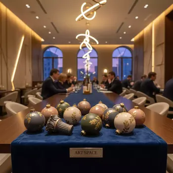 Аренда Набор ёлочных шаров Winter Glade папье маше 14 шт в ресторане «Voda» — ART SPACE