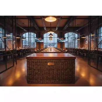 Аренда Сундук плетеный с деревянной крышкой Dalat в ресторане «Brunello» — ART SPACE