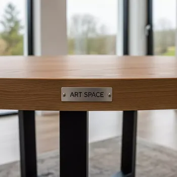 Аренда Стол Rudolf круглый раскладной 90 120 см дуб вотан черный на вилле «Анна» — ART SPACE