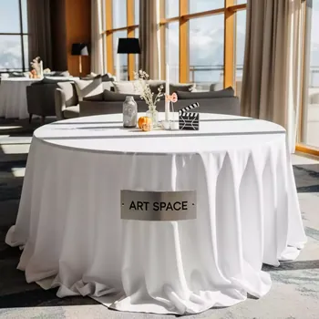 Аренда Скатерть круглая 3,2 м белая в Поляна 1389 Отель и Спа — ART SPACE