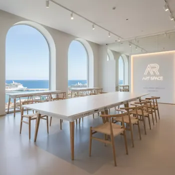 Аренда Стол обеденный раскладной Стокгольм белый 120 160х90 в зале «Чайка» (Морпорт) — ART SPACE
