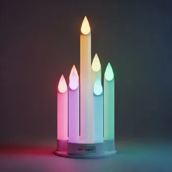 Аренда Свечей LED разноцветные с пультом белые h 12 см в Mantera Supreme — ART SPACE