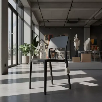 Аренда Стул пластиковый Tiberina Bistrot антрацит в ресторане «Баран-Рапан» — ART SPACE