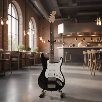 Аренда Электрогитара Squier Stratocaster Affinity RW Black черная в ресторане «Сыроварня» — ART SPACE