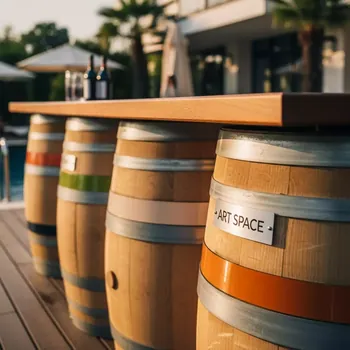 Аренда Стойка барная из бочек в Sport Inn Hotel & Wellness — ART SPACE