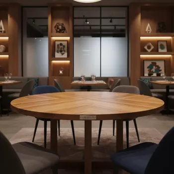 Аренда Складной стол Oxford из акации 90 см в ресторане «Баран-Рапан» — ART SPACE