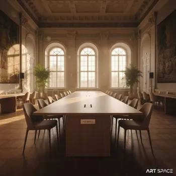 Аренда Стол с каналом для проводов Arki Table CC Wood в усадьбе Голицына — ART SPACE