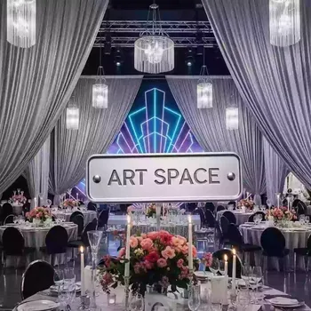 Аренда Драпировка тканью для мероприятия в ресторане «Магадан» — ART SPACE