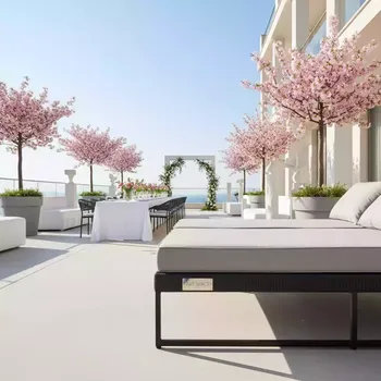 Аренда Кушетка правая плетеная с подушкой Synthesis в Boutique Hotel PORTUM 1905 — ART SPACE
