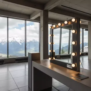 Аренда Зеркало гримерное Hollywood Black на площадке Rosa Peak (2320м) — ART SPACE
