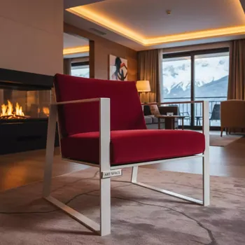 Аренда Стул UNISON белый с красной бархатной подушкой в Golden Tulip Rosa Khutor — ART SPACE