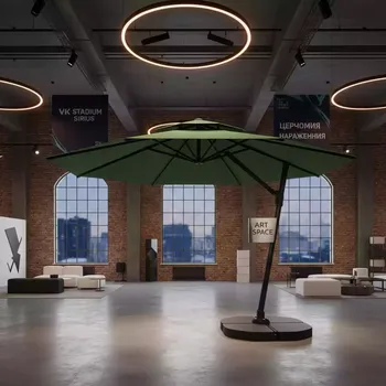 Аренда Зонт MISTRAL 300 круглый с воланом зеленый база в VK Stadium Sirius — ART SPACE