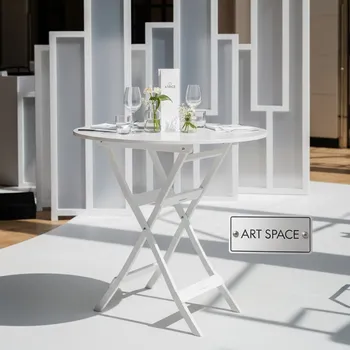 Аренда Стол пластиковый складной Sky Folding Table белый Ø60 в Omega Sirius — ART SPACE