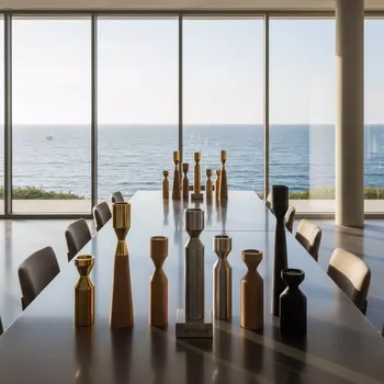 Аренда Подсвечник золото серебро дерево металл в ресторане «Sanremo» — ART SPACE