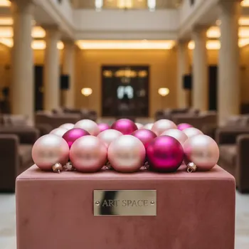 Аренда Набор ёлочных шаров Winter Glade пластик 6 см розовый микс в Mövenpick Hotel — ART SPACE