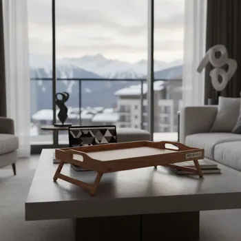 Аренда Поднос для завтрака деревянный 580х380 мм в Sochi Marriott Krasnaya Polyana — ART SPACE