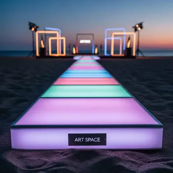 Аренда Тротуарная плитка светящаяся прямоугольник RGB на пляже «Ривьера» — ART SPACE