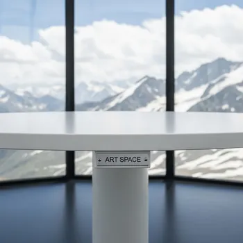 Аренда Стол переговорный круглый белый 120 см на площадке Rosa Peak (2320м) — ART SPACE