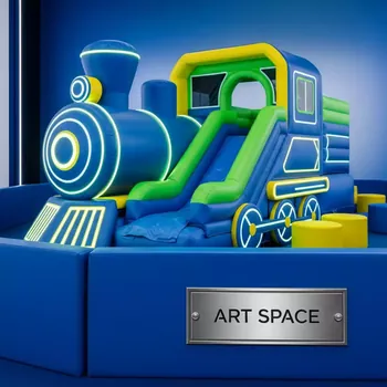 Аренда Батут с горкой Паровозик в Университете «Сириус» — ART SPACE
