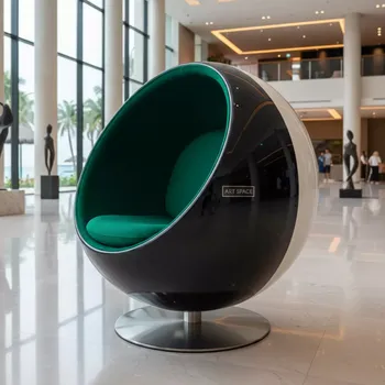 Аренда Кресло шар Вена черно белое зеленая подушка в Radisson Collection Paradise — ART SPACE