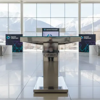 Аренда Столик сервировочный металлический Airport в ледовом дворце «Роза Хутор» — ART SPACE