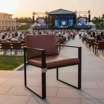 Аренда Стул Stars LS черный каркас кожа шоколадная в Grand Karat Sochi — ART SPACE