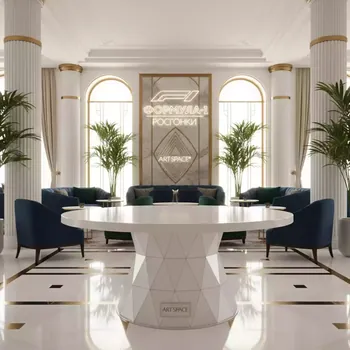 Аренда Стол Лидер 3D 1200 мм белый в Rodina Grand Hotel & SPA — ART SPACE
