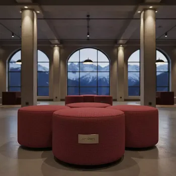Аренда Пуфы НОРМАН бордовые набор из 3 в Golden Tulip Rosa Khutor — ART SPACE