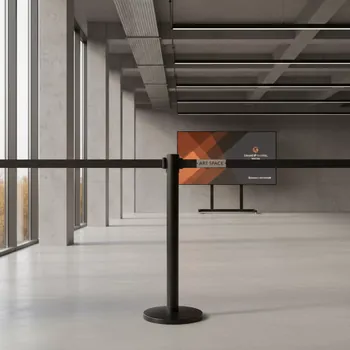 Аренда Стойка ограждения с лентой черная 250 см в Гранд Отель Сочи — ART SPACE