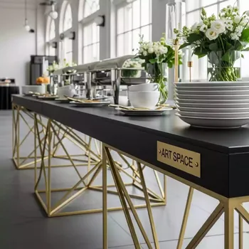 Аренда Фуршетный стол Alfari Gold & Black в Зимнем театре — ART SPACE