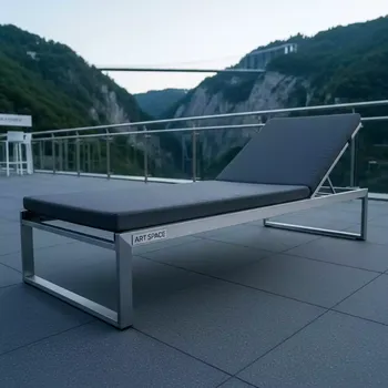 Аренда Шезлонг из алюминия с матрасиком G501.0E10 серый антрацит в Skypark Sochi — ART SPACE