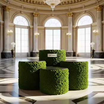 Аренда Пуфы столы мшистые НОРМАН набор из 3 в казино «Сочи» — ART SPACE