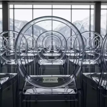 Аренда Стулья серые прозрачные на курорте «Газпром» (Альпика) — ART SPACE