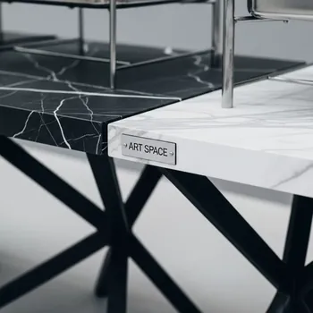 Аренда Фуршетный стол X 2 black and white мрамор в МФК «Горный» — ART SPACE